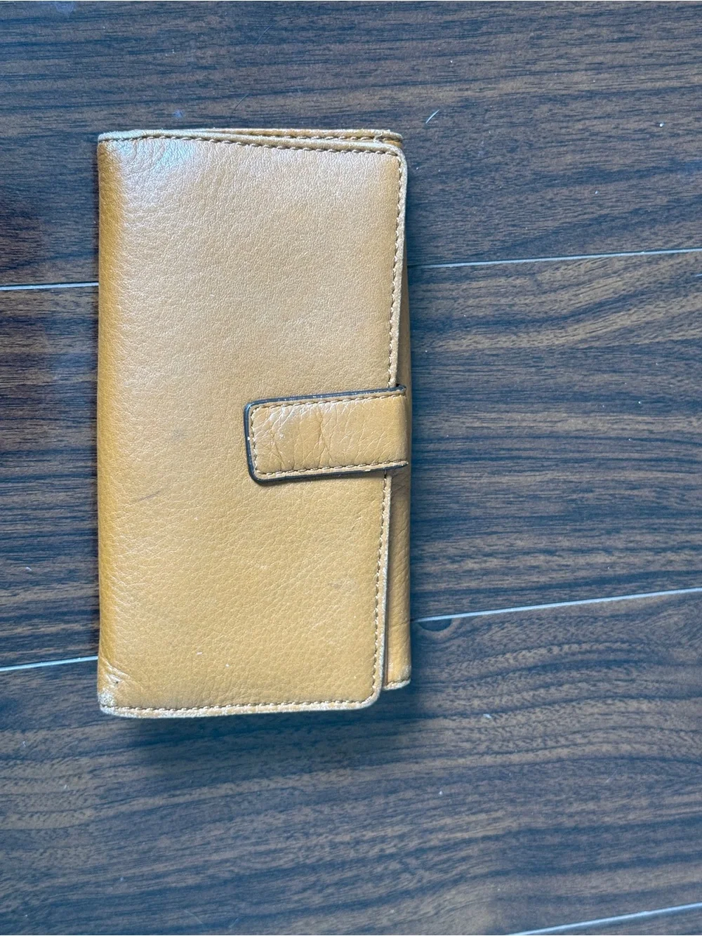 vintage Michael Kors tan/cognac pebbled leather flap wallet